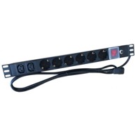 NAVIATEK PDU s 6× Schuko + 2× C13 utičnice, 19"